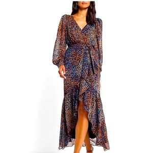 Express Metallic Wrap dress